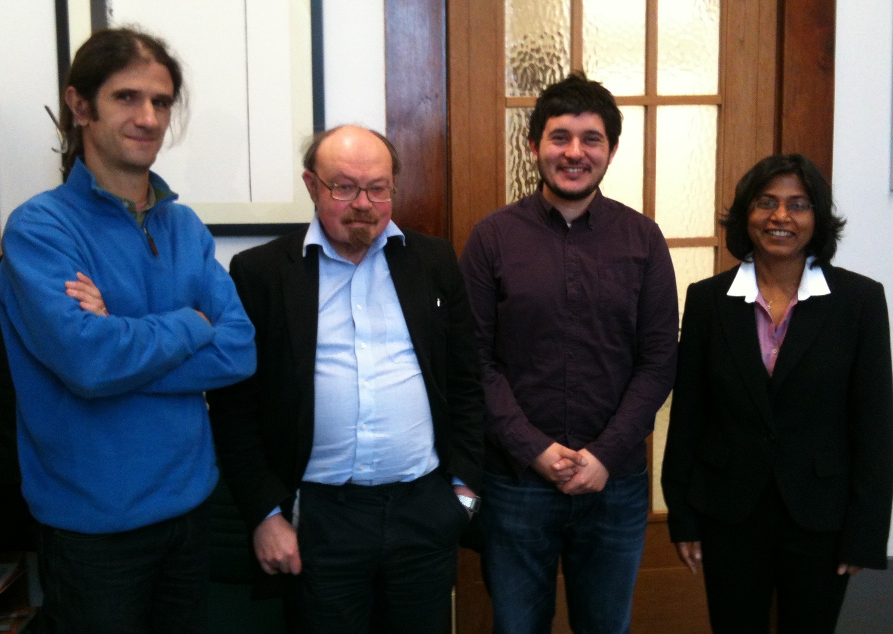 2nd super Michele Zito, internal examiner Trevor Bench-Capon,
	Ayesh Alshukri and external examiner Nirmali Wiratunga (left)