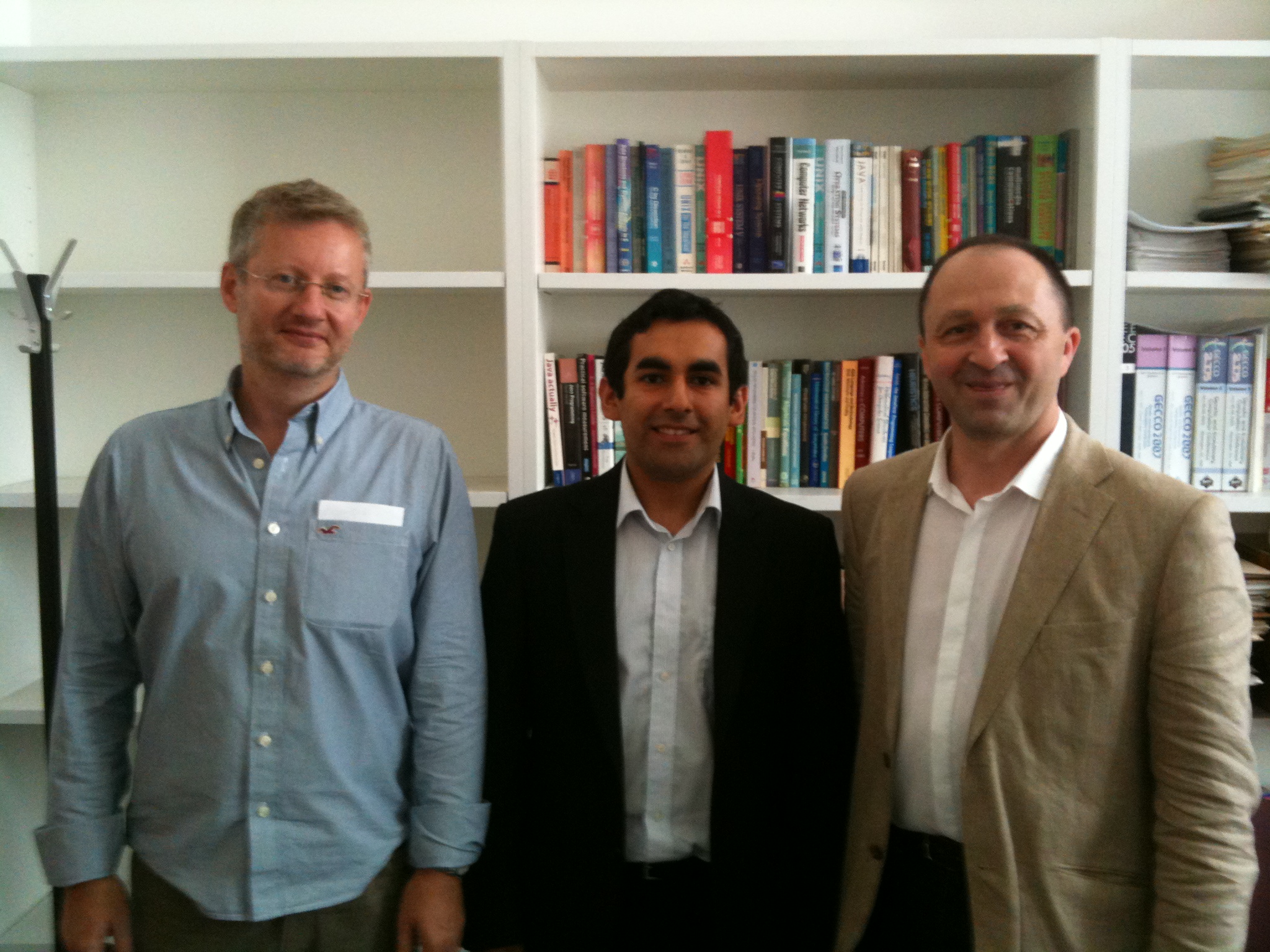 Mat Garcia, external examiner daniel neagu (left)
	and internal examiner Dave Jackson (right)