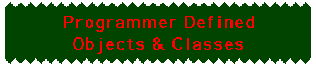 PROGRAMMER DEFINED OBJECTS AND CLASSES