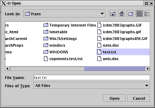 INPUT FILE CHOOSER GUI
