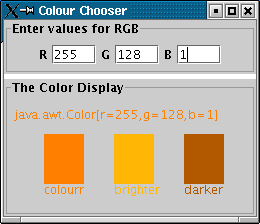 COLOUR CHOOSER GUI