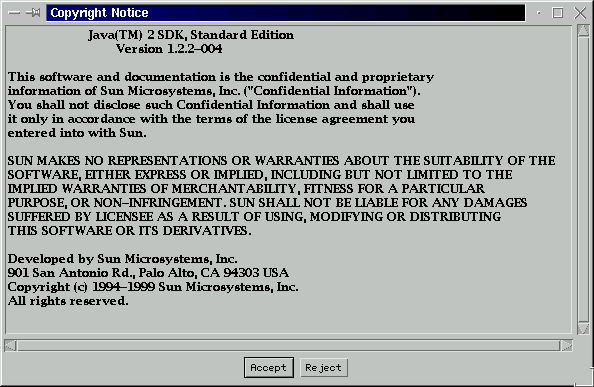 Applet viewer copyright
